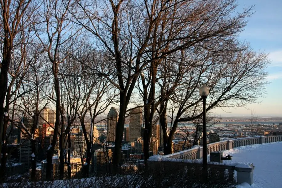 Winter in Montreal: Blick vom verschneiten Mont Royal