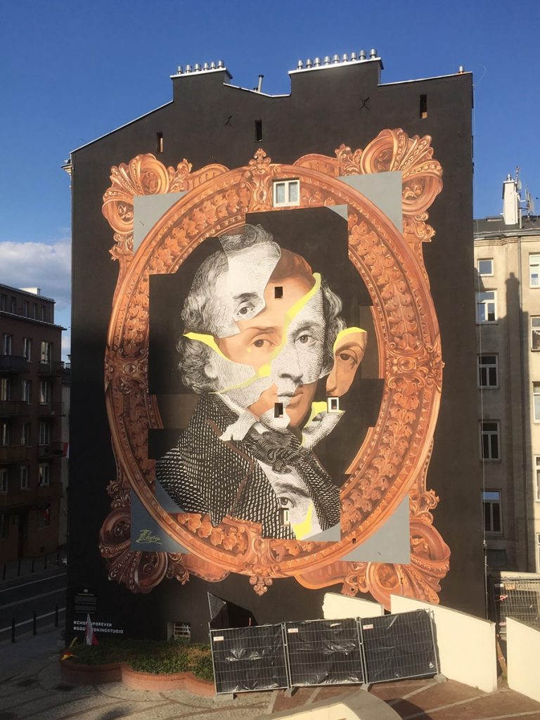 Chopin Mural und Streetart in Warschau