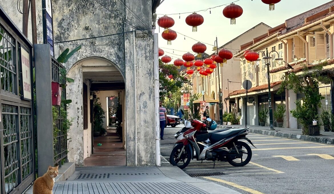 Straßenzug in der Altstadt von Georgetown, Penang in Malaysia